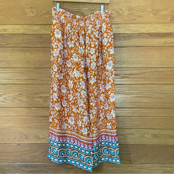 Maeve Saria orangle floral print pull on pants - Picture 5 of 7